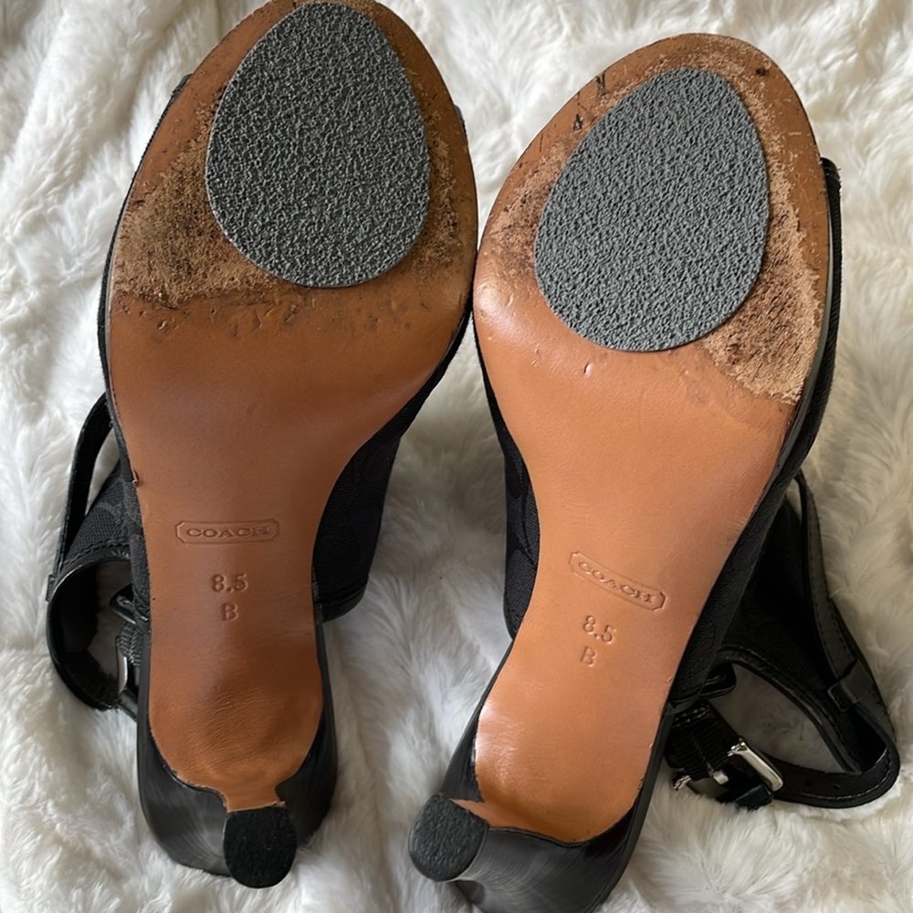 COACH BRANDI SLINGBACK PEEP TOE BOOTIE HEELS - Picture 8 of 11